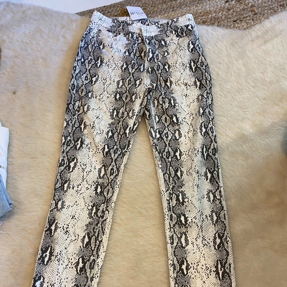 alligator print denim, size small, stretchy